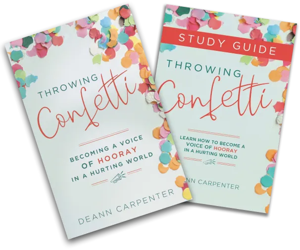 DeAnn Carpenter's books Throwing Confetti and the Throwing Confetti Study Guide